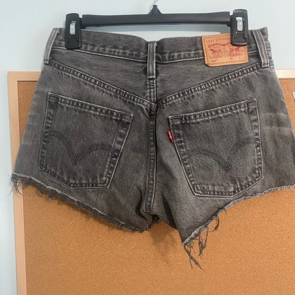 Levi's Charcoal Denim Women's Shorts - Picture 3 of 5